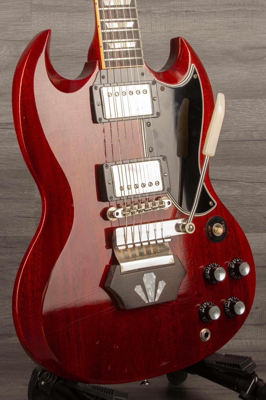 USED Gibson Electric Guitar 1962 Les Paul SG Standard - Short Maestro Vibrola, Custombuckers, Light Aged Finish - MusicStreet