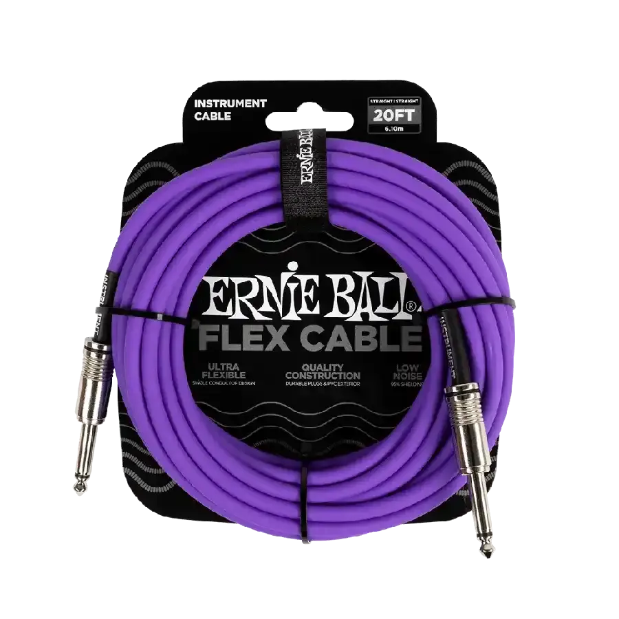 Ernie Ball FLEX INSTR CABLE STRT/STRT 20FT - PURPLE - MusicStreet