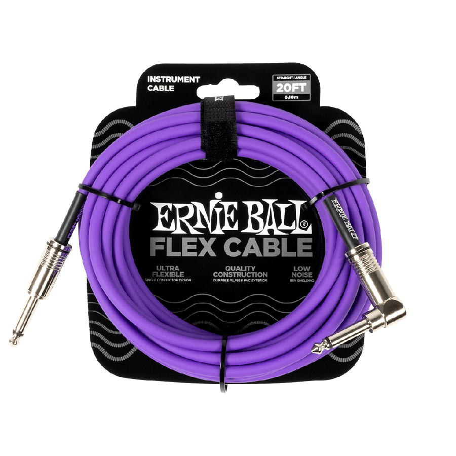 Ernie Ball FLEX INSTR CABLE STRT/ANGLE 20FT - PURPLE