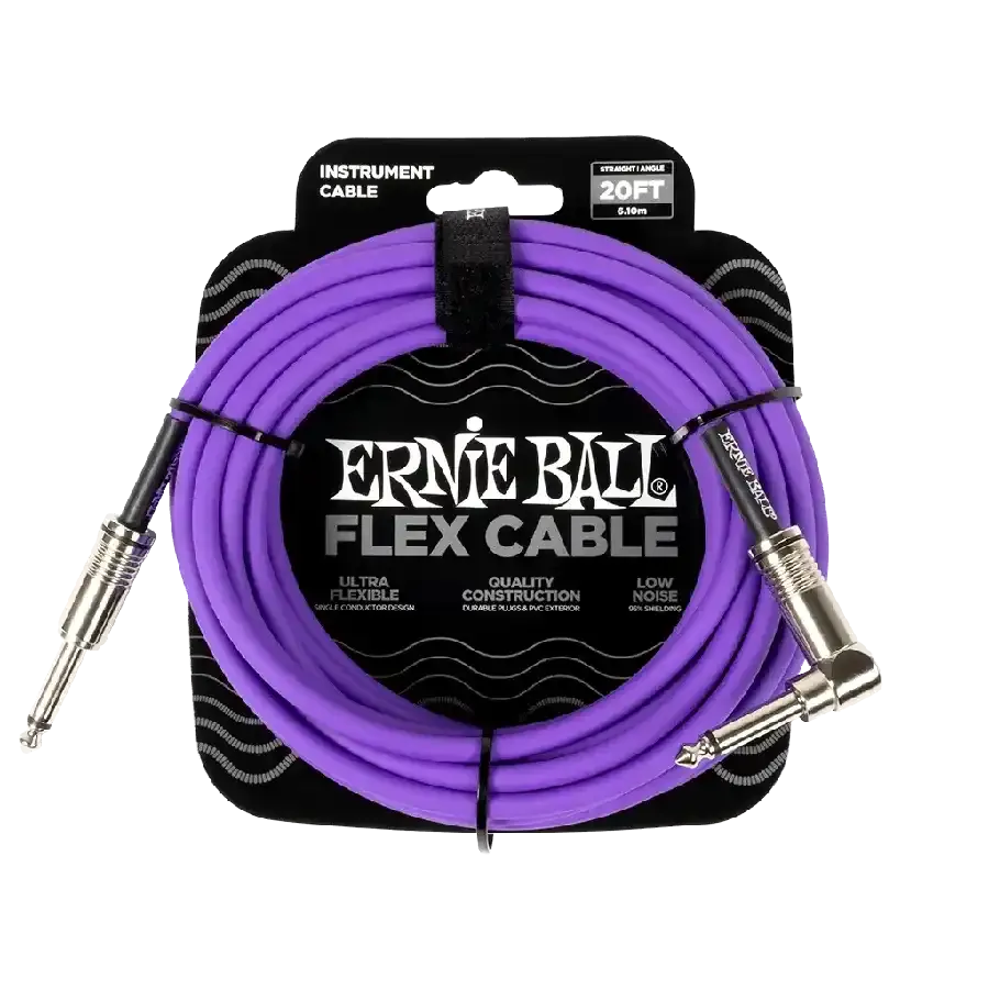 Ernie Ball FLEX INSTR CABLE STRT/ANGLE 20FT - PURPLE - MusicStreet