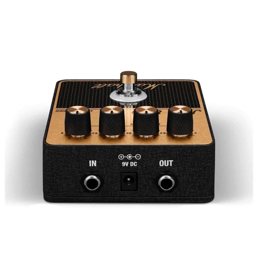 Marshall JCM800 Amp series - distortion pedal front view with knobs and input/output jacks.