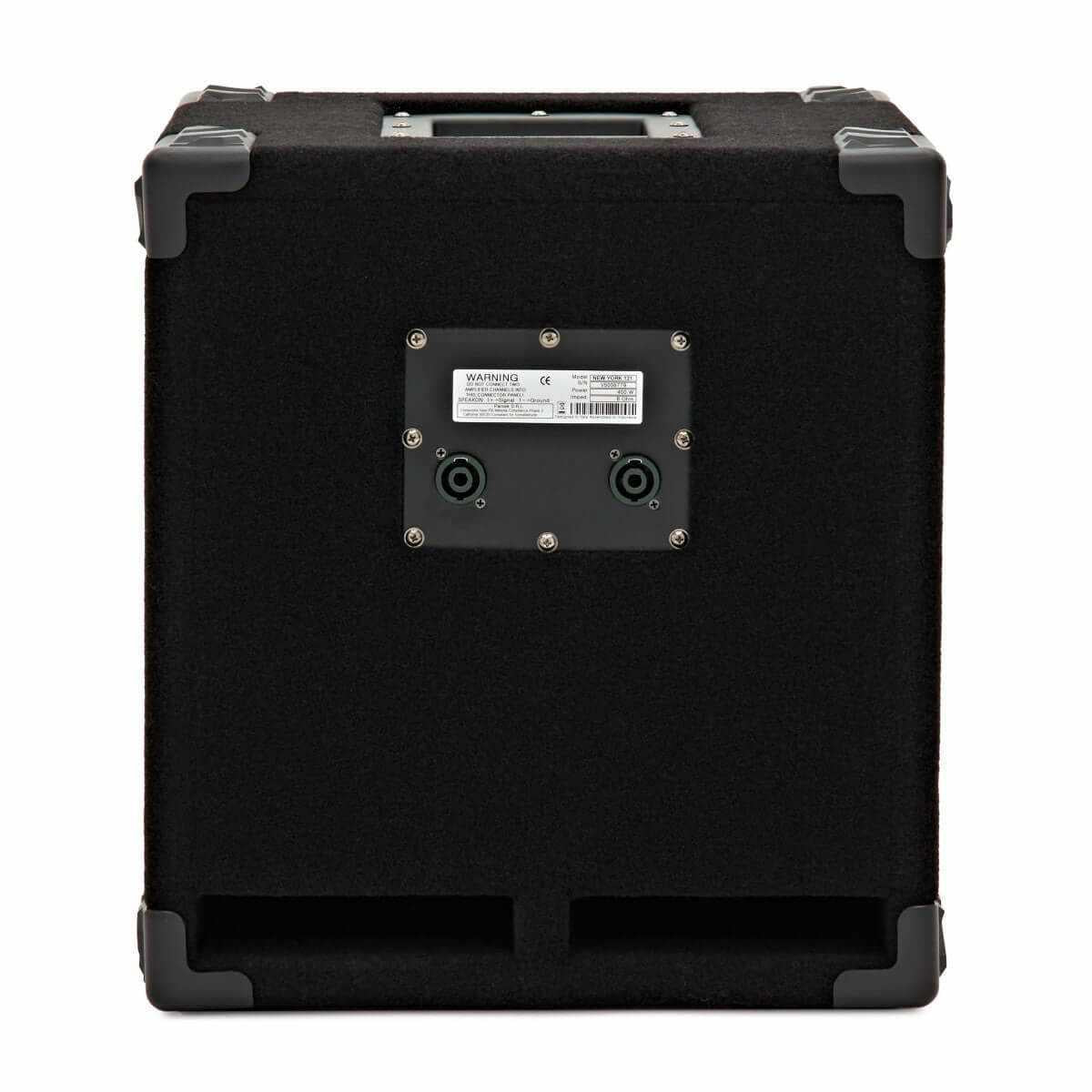 Mark Bass Markbass New York 121 Bass Speaker Cab rear view with ports and handle.
