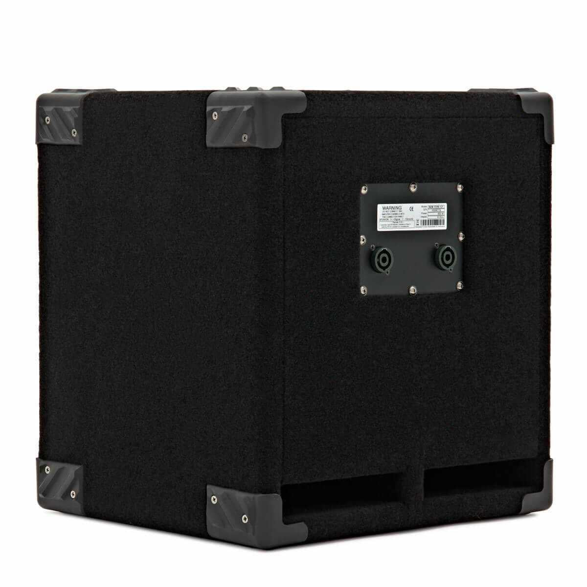 Back view of Mark Bass New York 121 Bass Speaker Cab, 8 Ohms, featuring rear bass port and dual inputs.