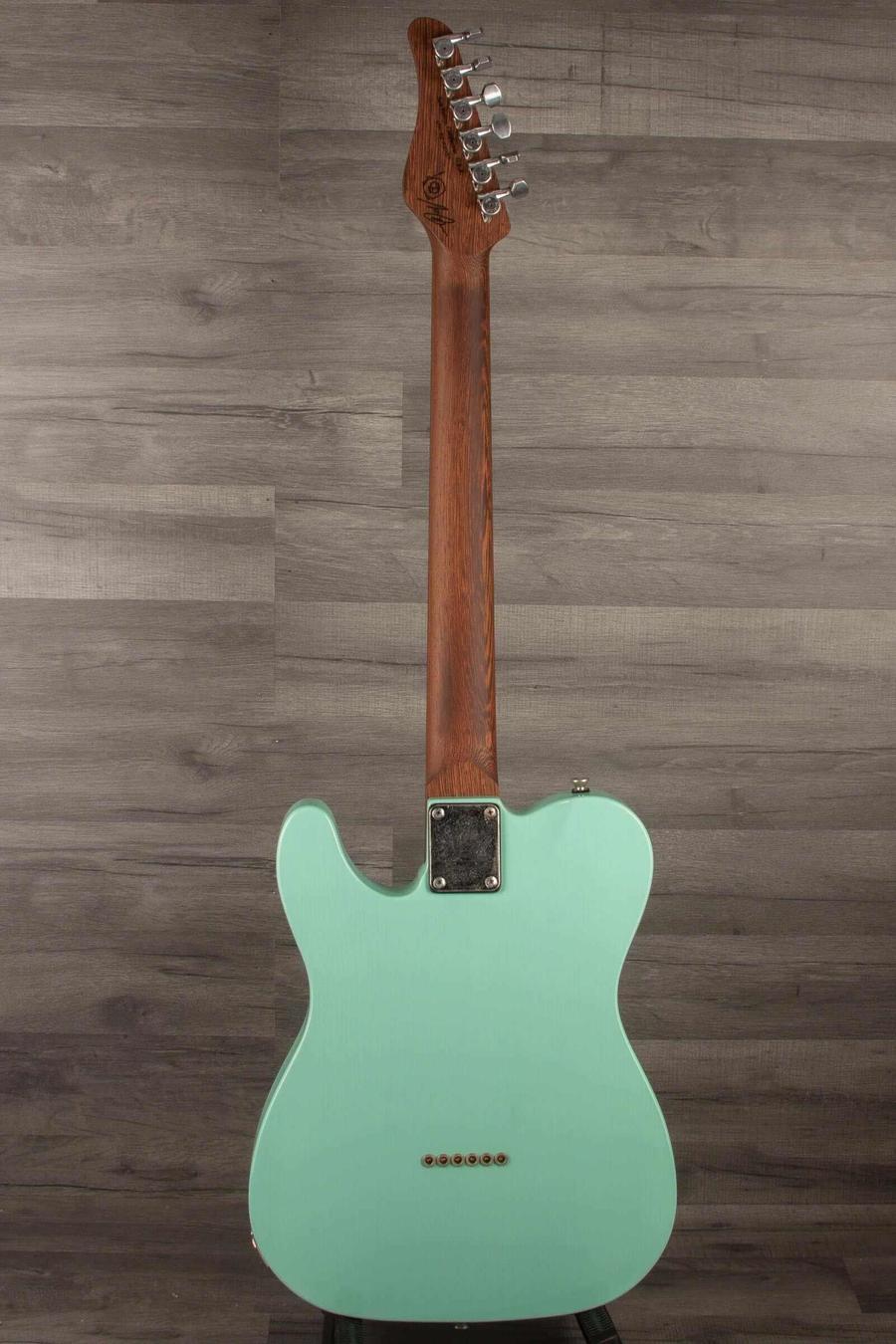 Back view of Schecter Nick Johnson USA PT Wembley in Atomic Green with a nitro finish.