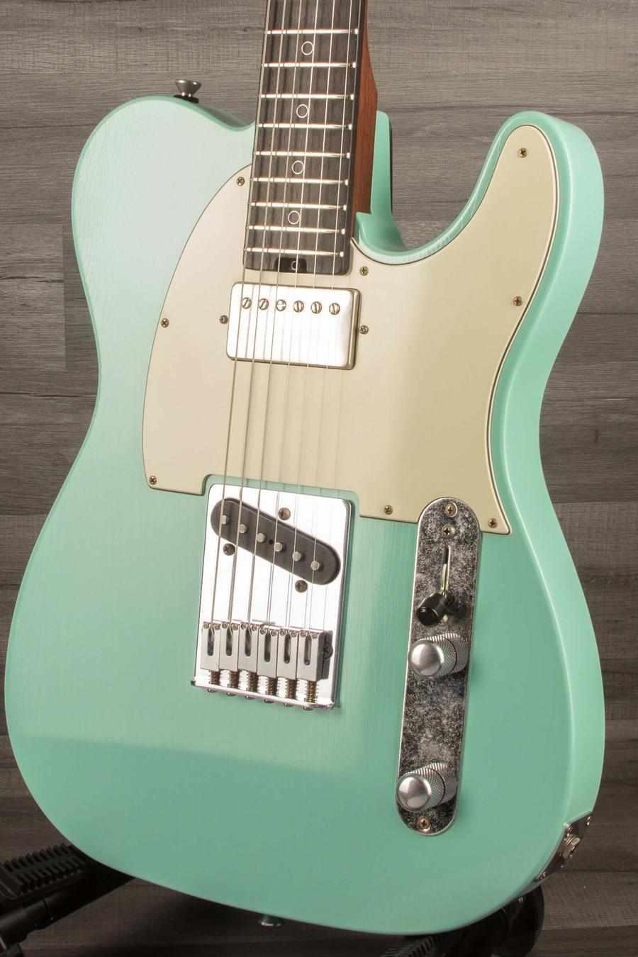 Schecter Nick Johnson USA PT Wembley Atomic Green guitar with nitro finish for vintage aesthetics