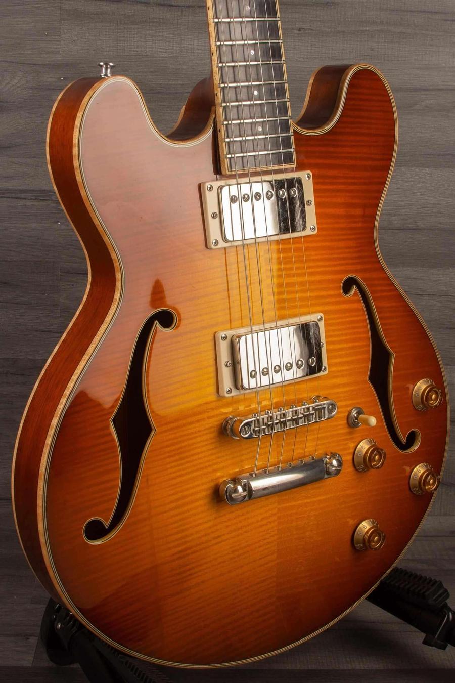 USED - Eastman T184MX - GoldBurst semi-hollow guitar with original hard case & certificate.