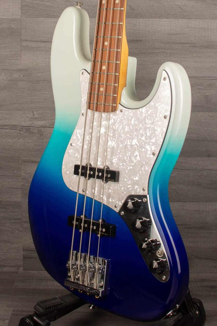 USED - Fender Player Plus Jazz Bass Guitar, Pau Ferro Fingerboard - Belair Blue