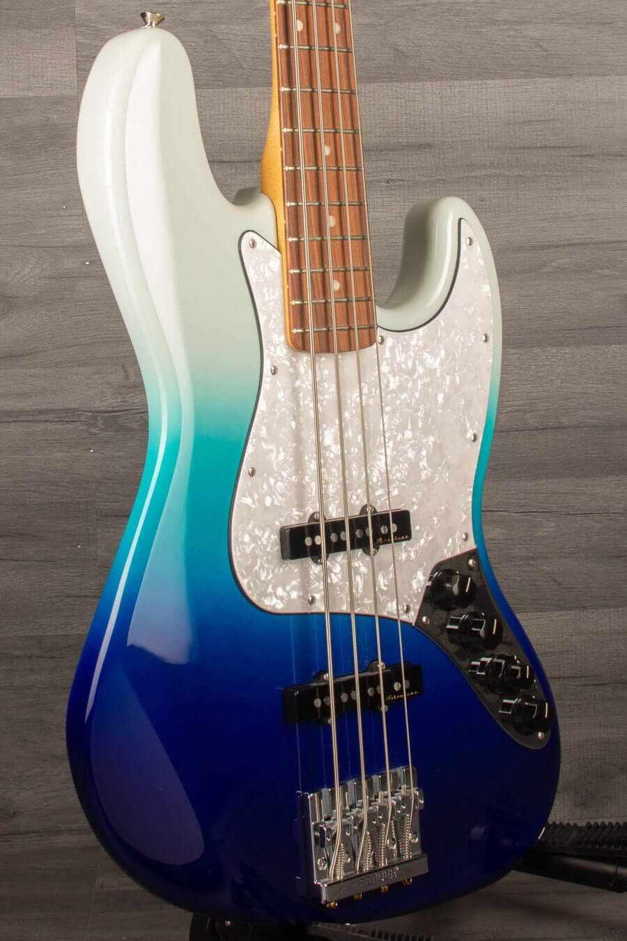 USED - Fender Player Plus Jazz Bass Guitar, Pau Ferro Fingerboard - Belair Blue