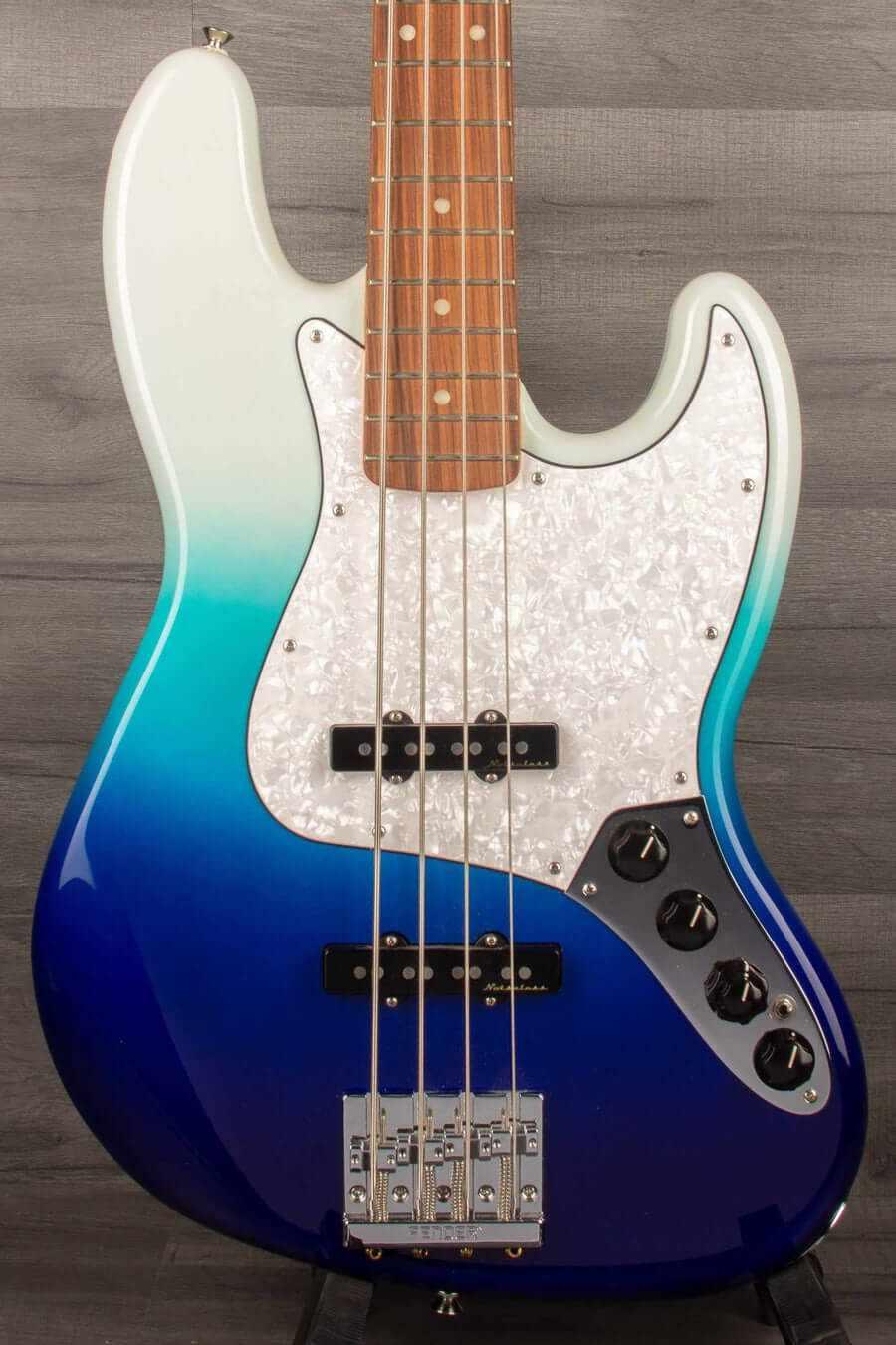 USED - Fender Player Plus Jazz Bass Guitar, Pau Ferro Fingerboard - Belair Blue