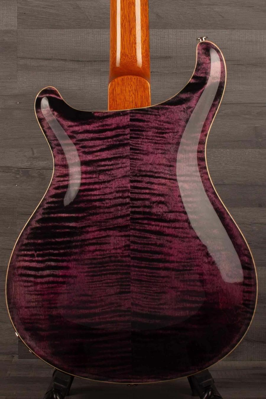 USED - PRS Hollowbody II Piezo Purple Iris back view showcasing stunning figured maple finish.