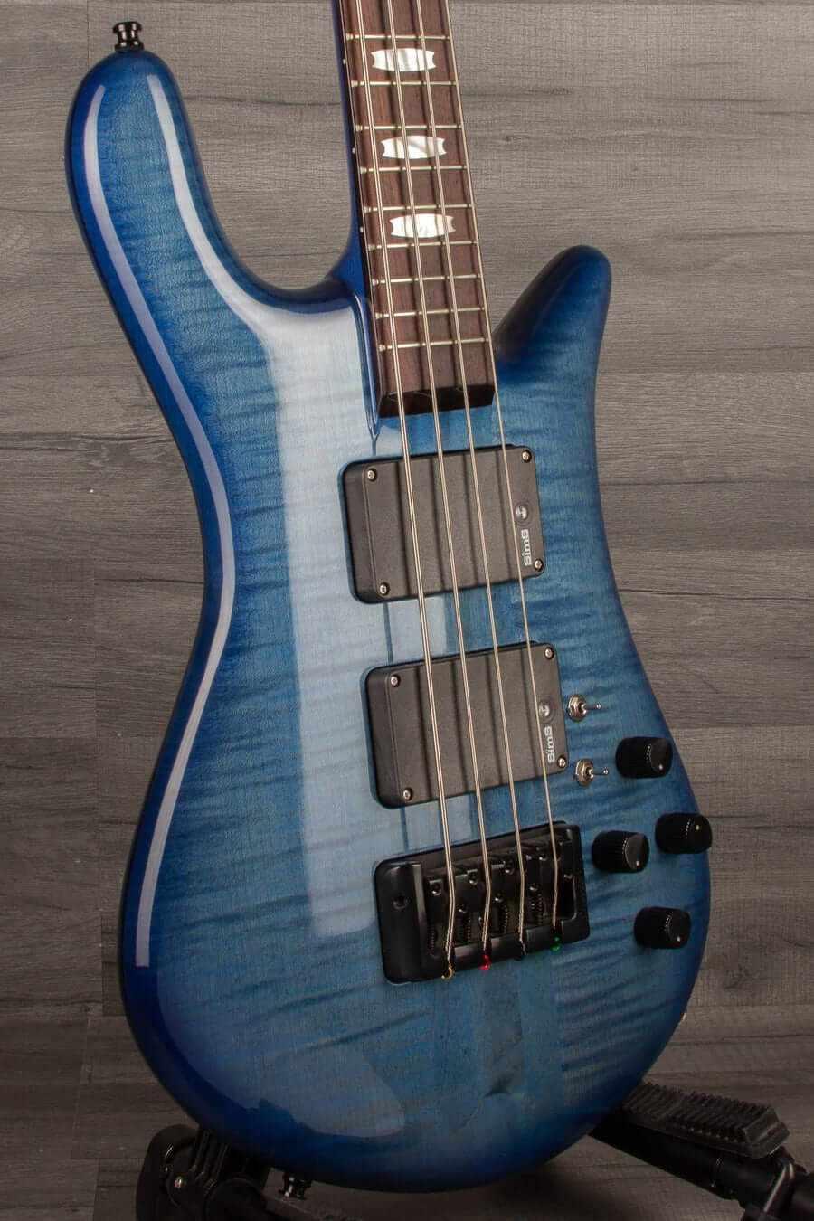 USED - Spector Rudy Sarzo Euro 4LX Bass Guitar - Blue Stain Gloss