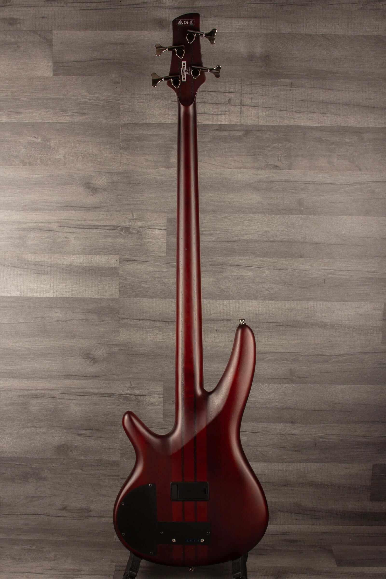 USED - Ibanez SRF700 BBF SR fretless bass - Brown burst flat, showcasing the sleek design and fretless feature.