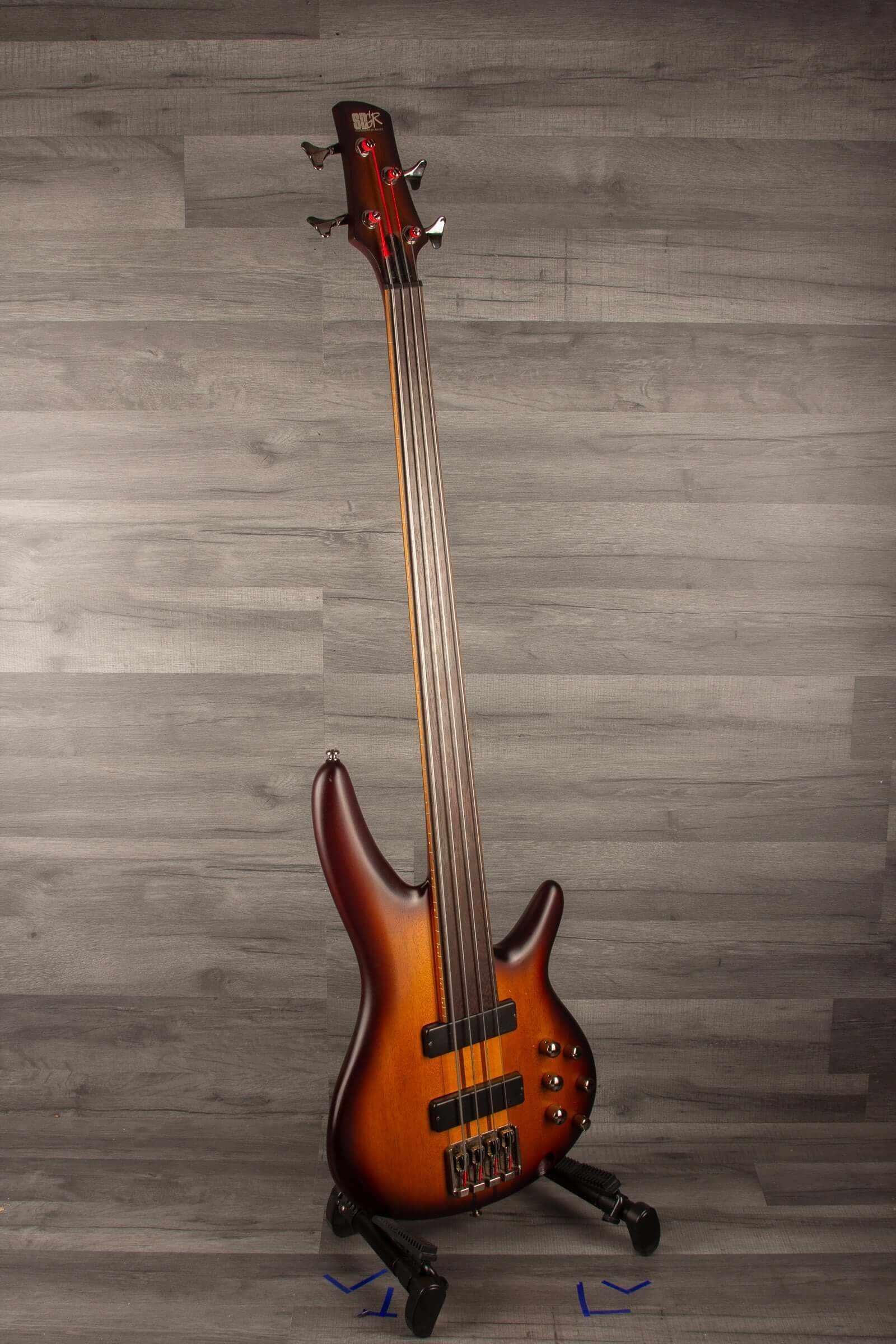 USED - Ibanez SRF700 BBF SR fretless bass - Brown burst flat on display, excellent condition with flatwound strings.