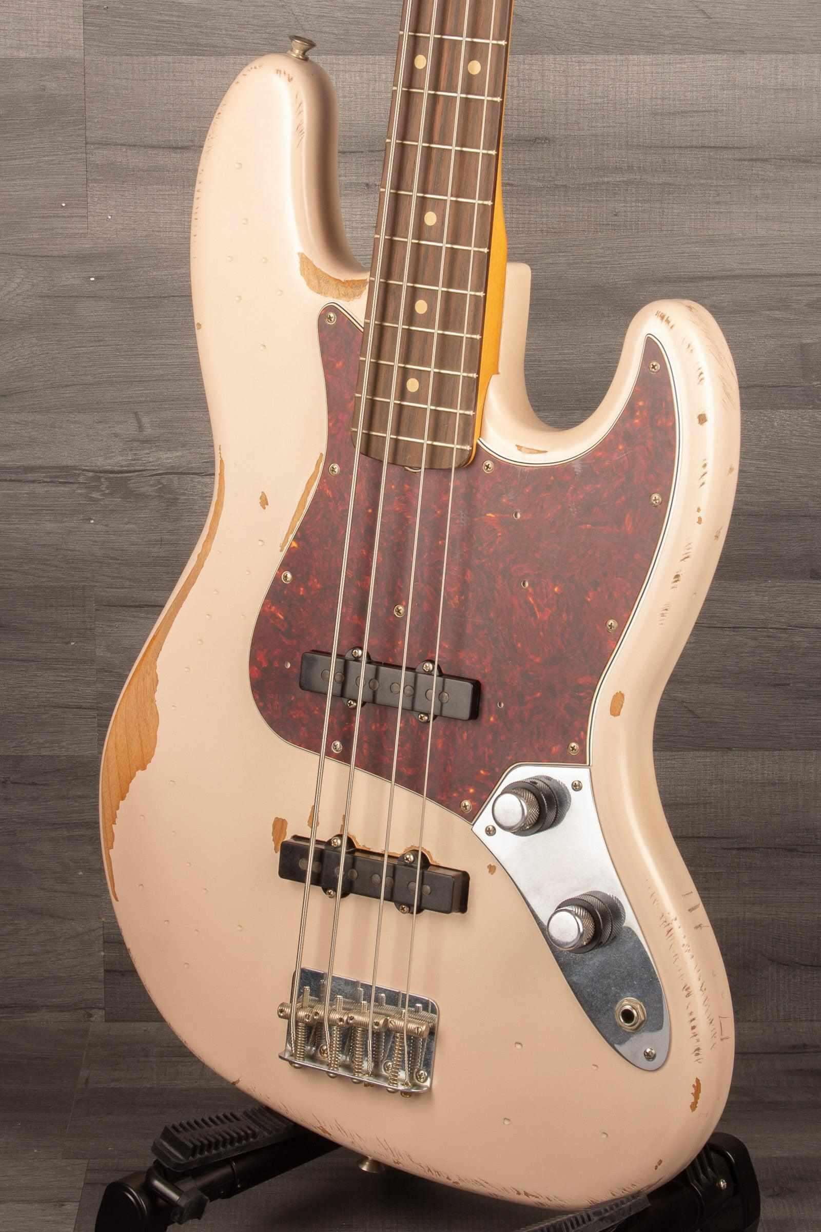Fender Flea Signature Jazz Bass Guitar (Roadworn Shell Pink)