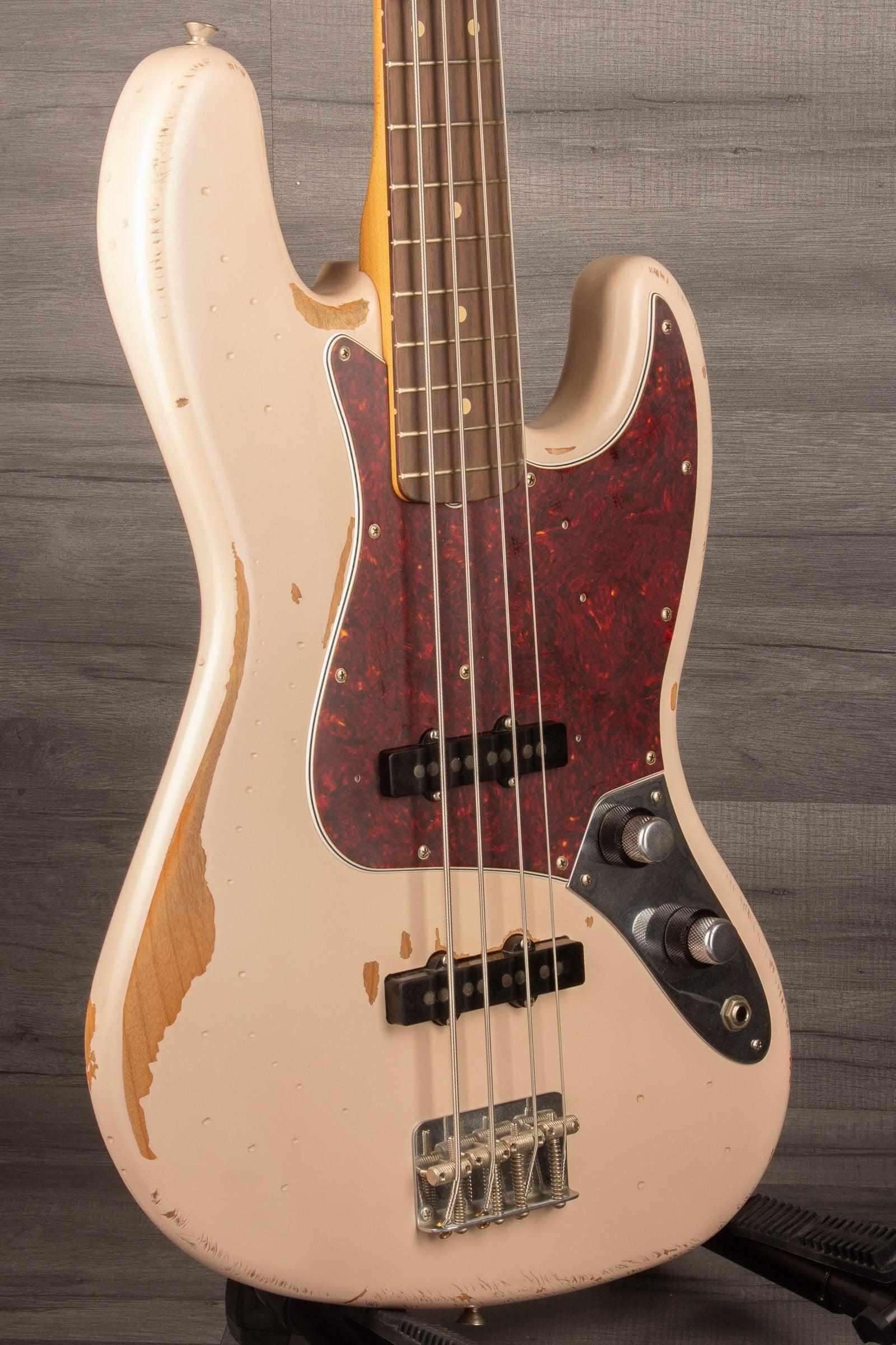 Fender Flea Signature Jazz Bass Guitar (Roadworn Shell Pink)