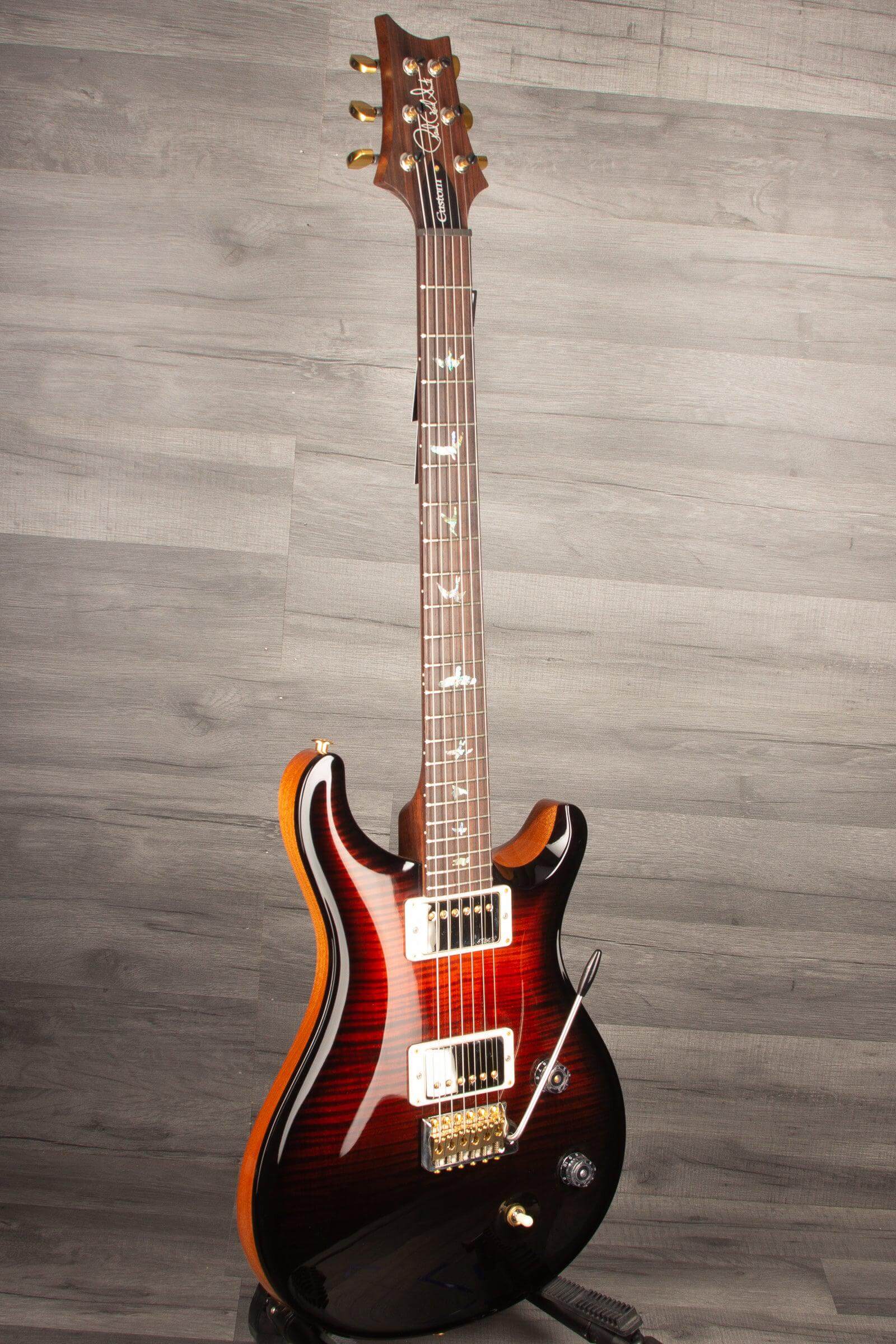 PRS Wood Library Custom 22 Fire Red Black Fade Flame - solid Rosewood neck