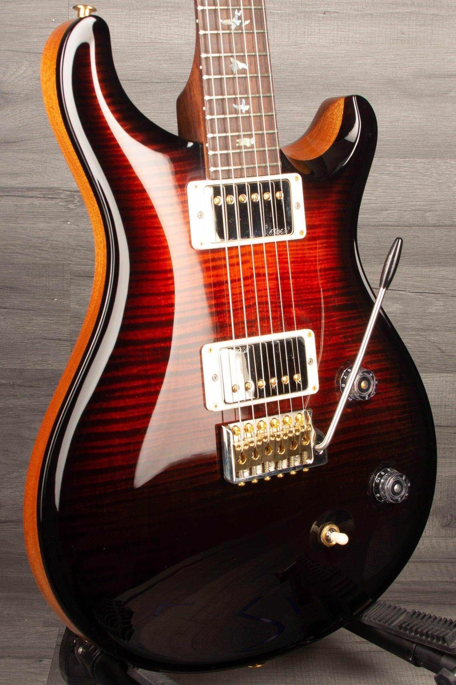 PRS Wood Library Custom 22 Fire Red Black Fade Flame - solid Rosewood neck