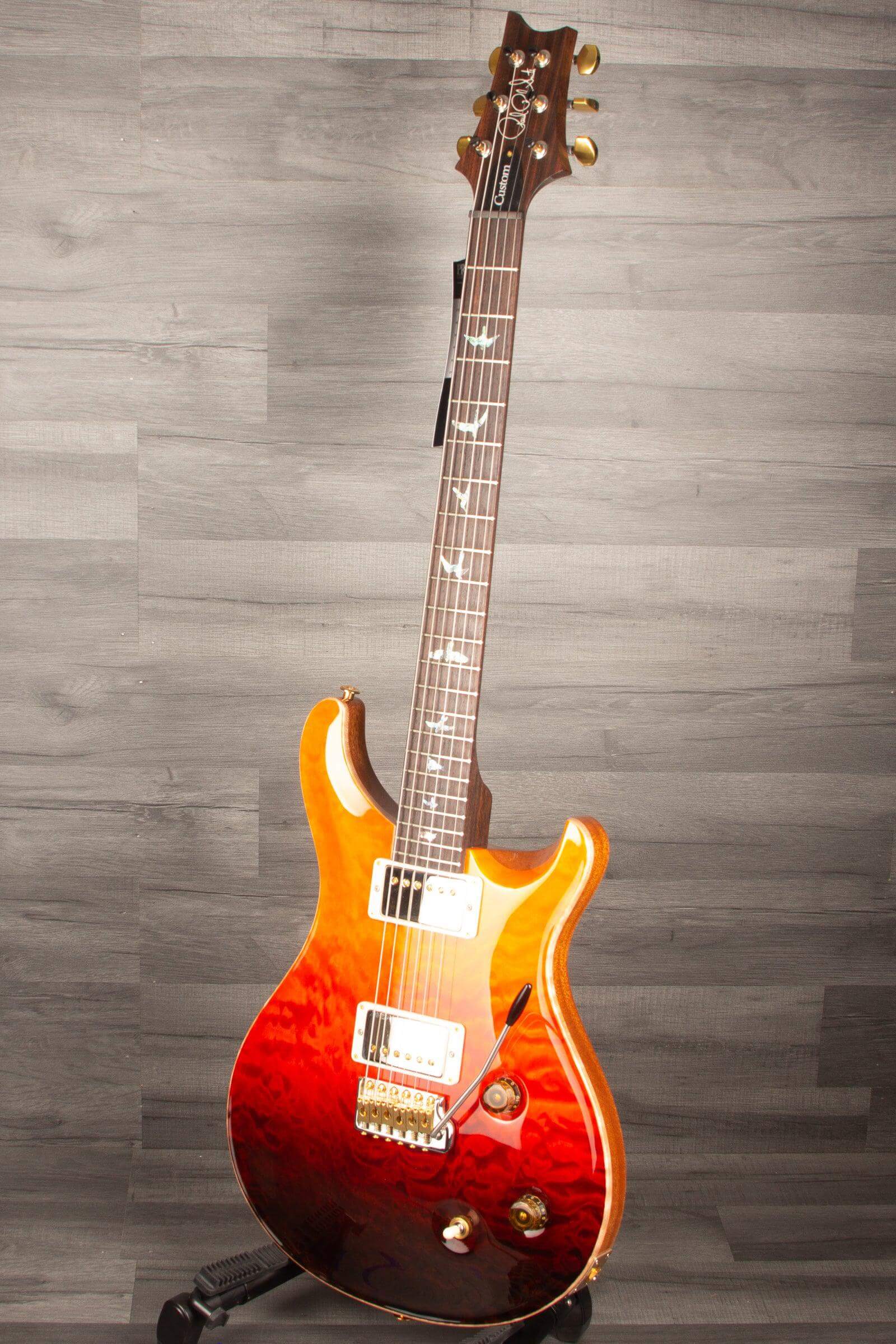 PRS Wood Library Custom 22 Orange Fade Quilt Top - solid Rosewood neck