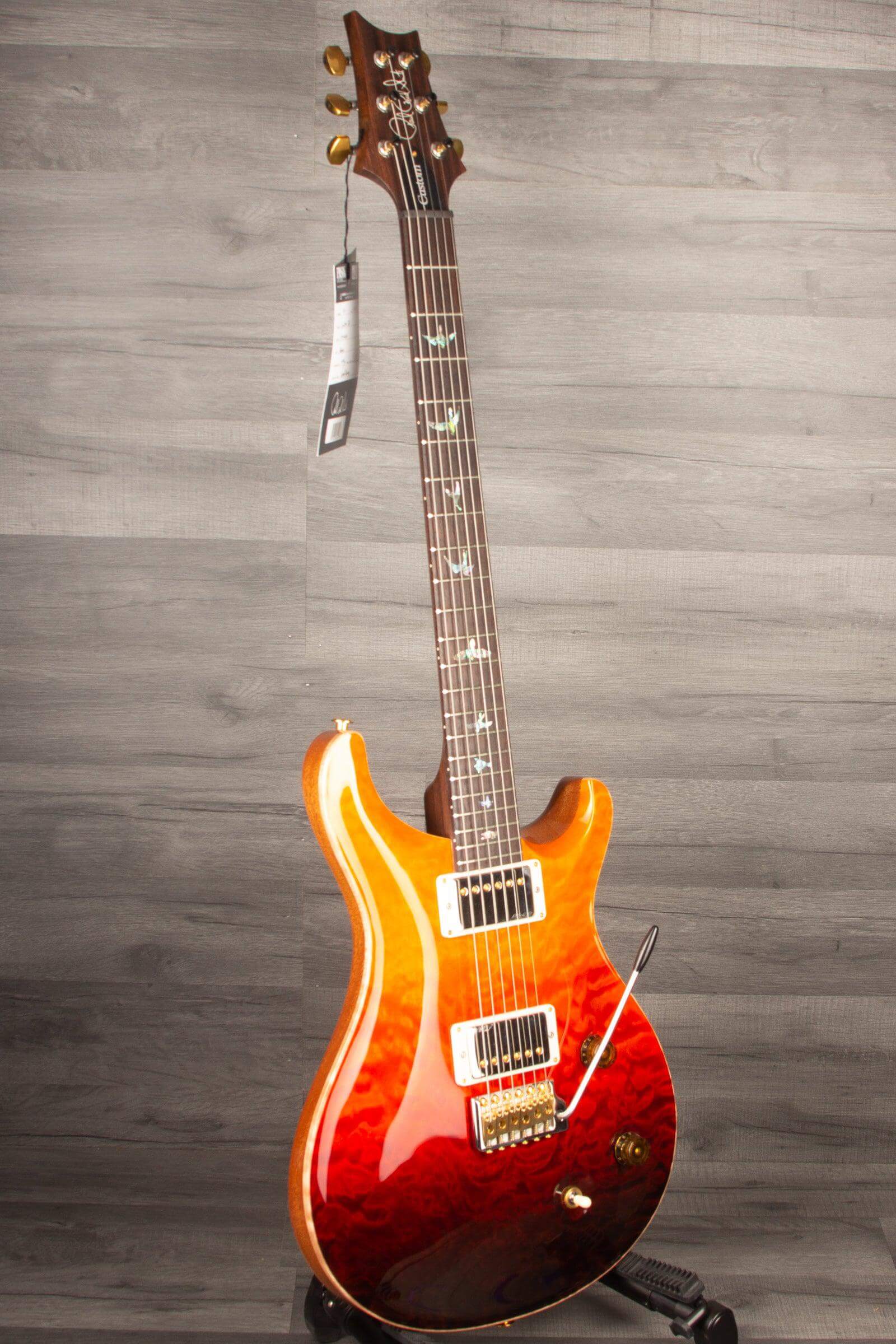 PRS Wood Library Custom 22 Orange Fade Quilt Top - solid Rosewood neck