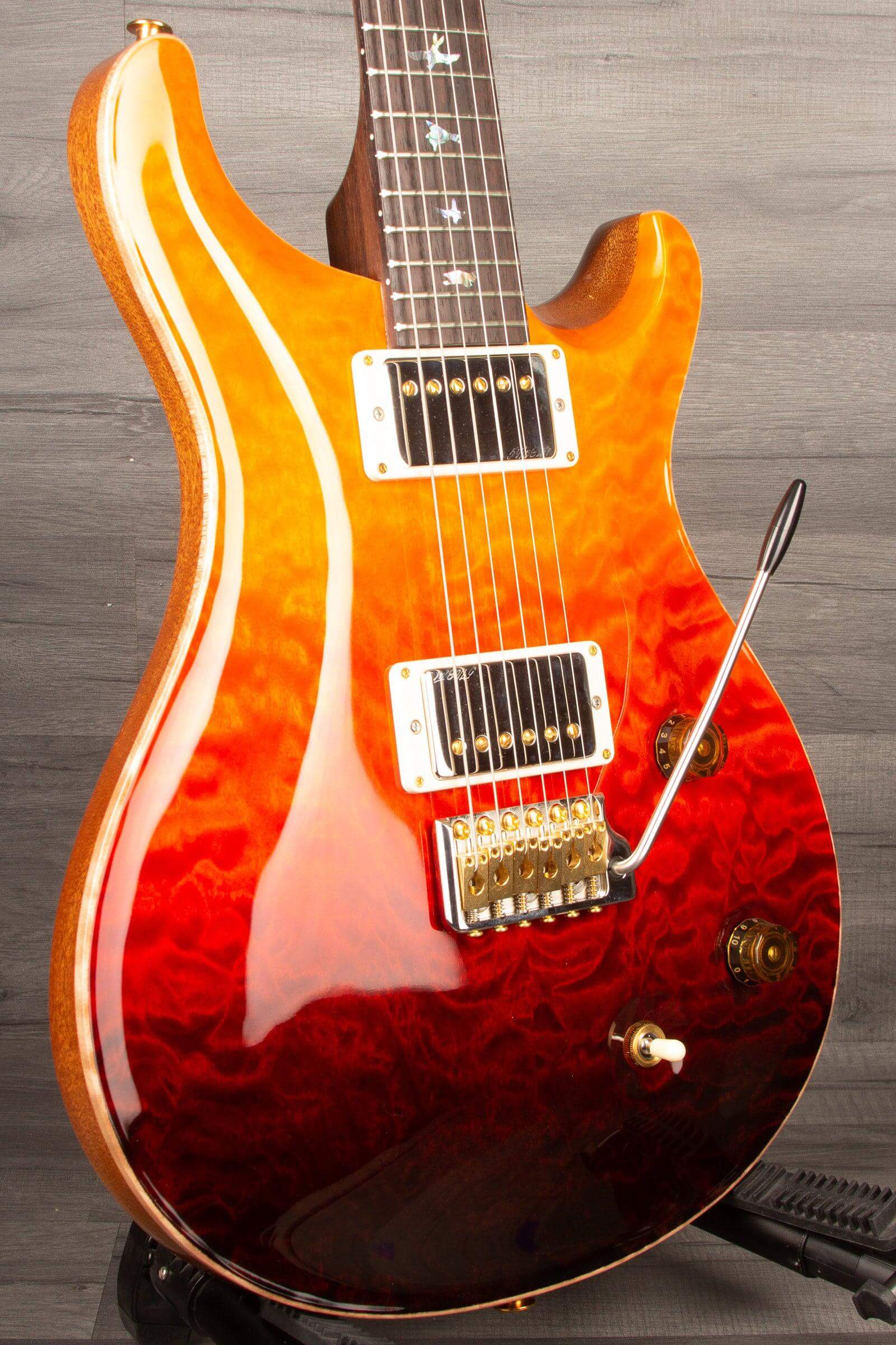 PRS Wood Library Custom 22 Orange Fade Quilt Top - solid Rosewood neck