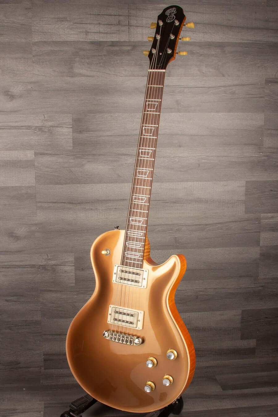Patrick James Eggle Macon Carved Top Electric Guitar - Firemist Gold s#30852