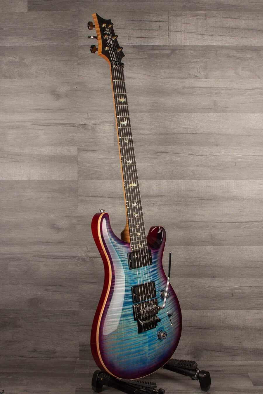 * B-stock PRS - Wood Library Custom 24 Floyd Aquabluex Purple Burst #0359688