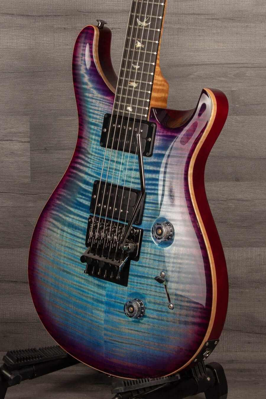 * B-stock PRS - Wood Library Custom 24 Floyd Aquabluex Purple Burst #0359688