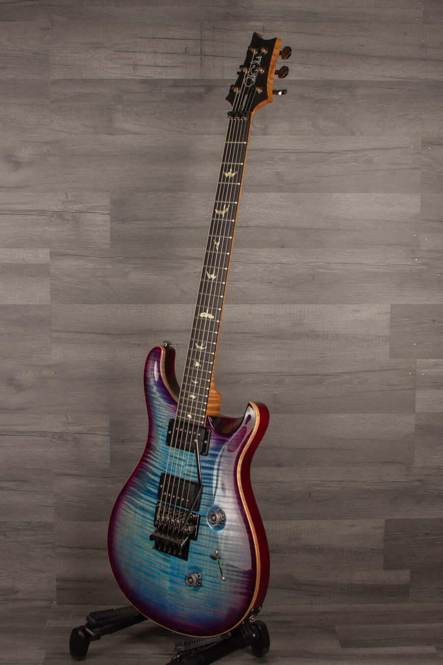* B-stock PRS - Wood Library Custom 24 Floyd Aquabluex Purple Burst #0359688