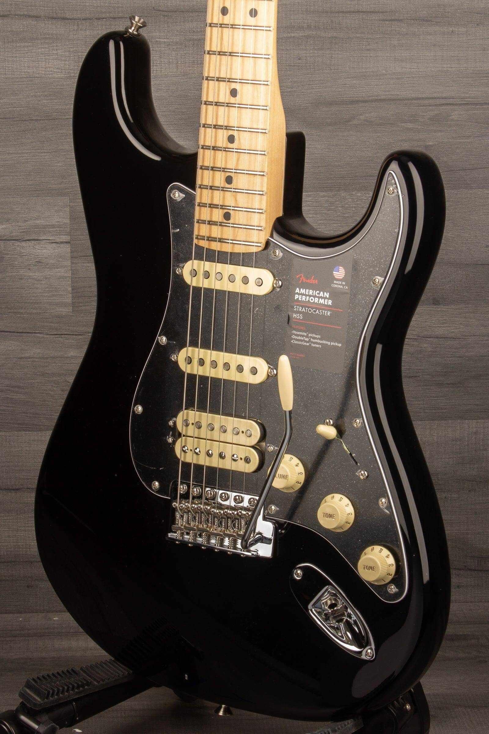Fender American Performer HSS Stratocaster Electric Guitar - Black, Maple Neck