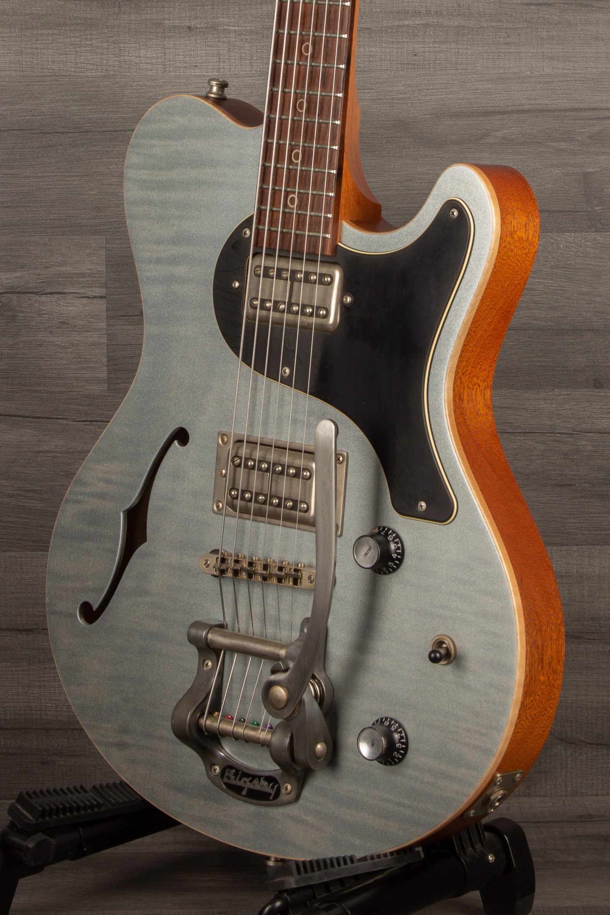 USED - Nik Huber Surfmeister Custom with Bigsby, Worn Iced Blue