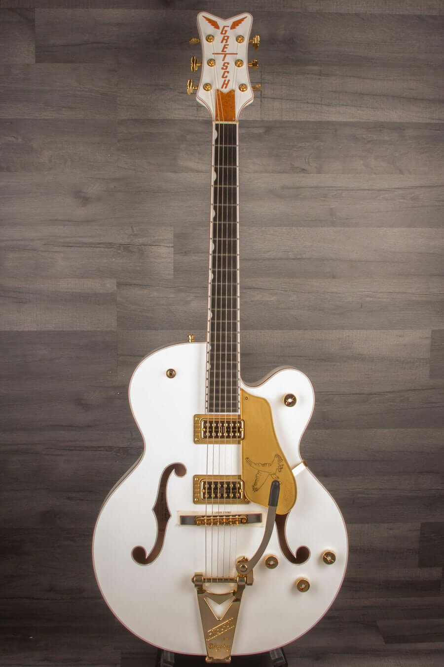 Gretsch G6136TG Players Edition Falcon™ Hollow Body Electric Guitar - White, String-Thru Bigsby®, Gold Hardware, Ebony Fingerboard