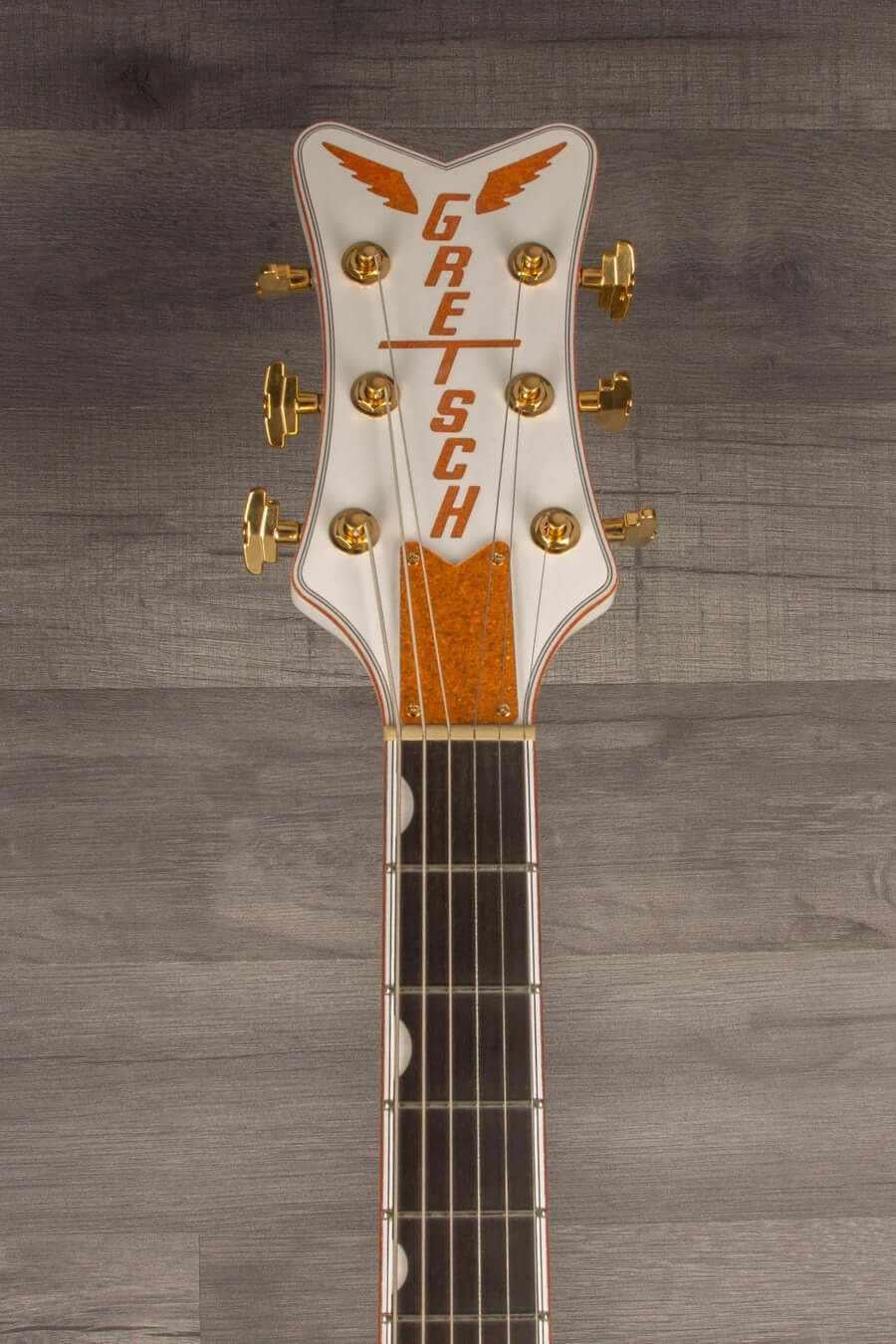 Gretsch G6136TG Players Edition Falcon™ Hollow Body Electric Guitar - White, String-Thru Bigsby®, Gold Hardware, Ebony Fingerboard