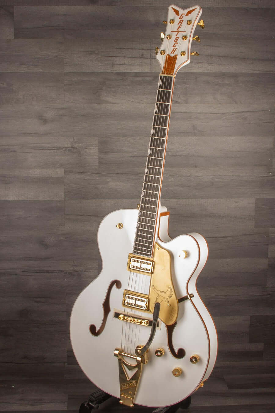 Gretsch G6136TG Players Edition Falcon™ Hollow Body Electric Guitar - White, String-Thru Bigsby®, Gold Hardware, Ebony Fingerboard