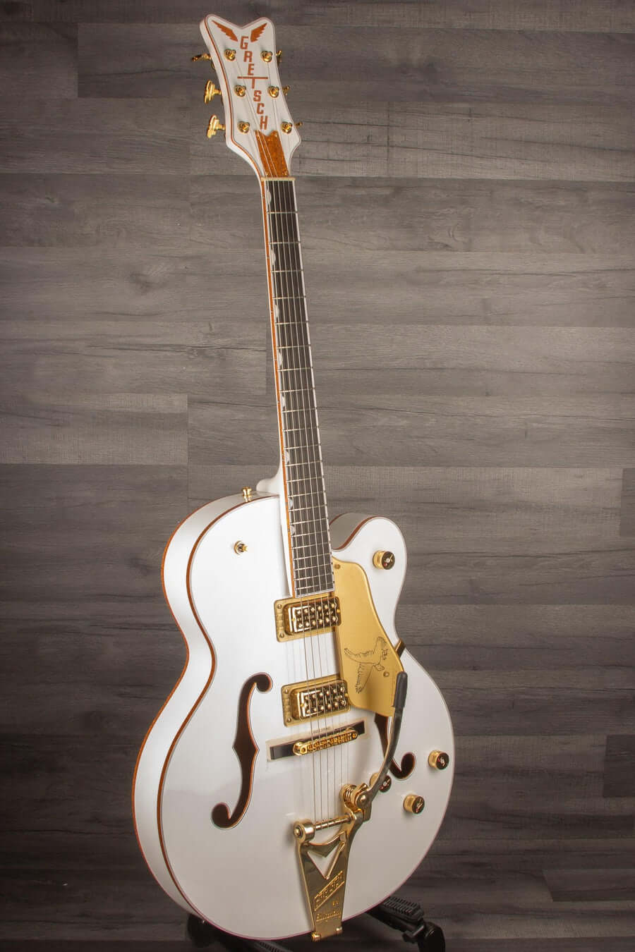 Gretsch G6136TG Players Edition Falcon™ Hollow Body Electric Guitar - White, String-Thru Bigsby®, Gold Hardware, Ebony Fingerboard