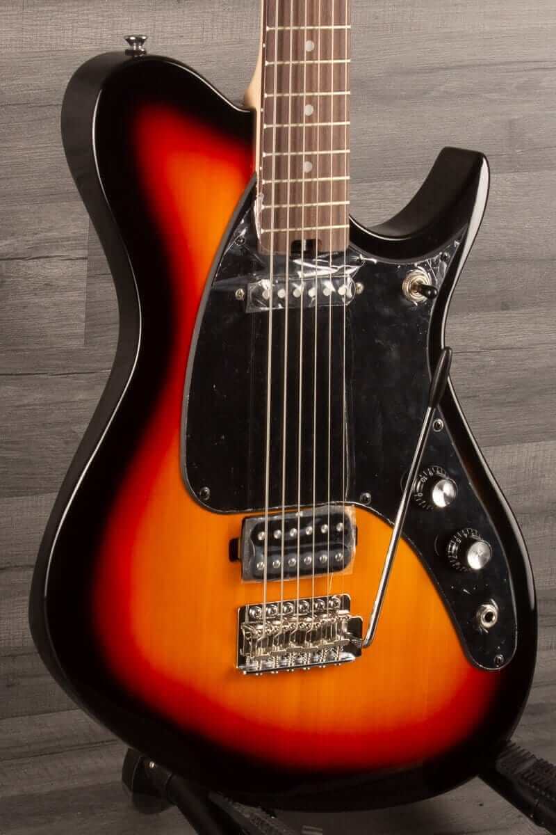 Aria Jet-Baritone - 30" Baritone Electric Guitar, 3 Tone Sunburst