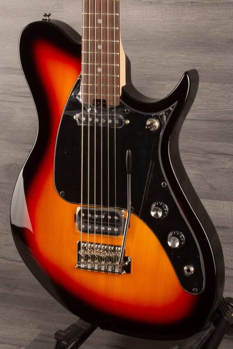 Aria Jet-Baritone - 30" Baritone Electric Guitar, 3 Tone Sunburst