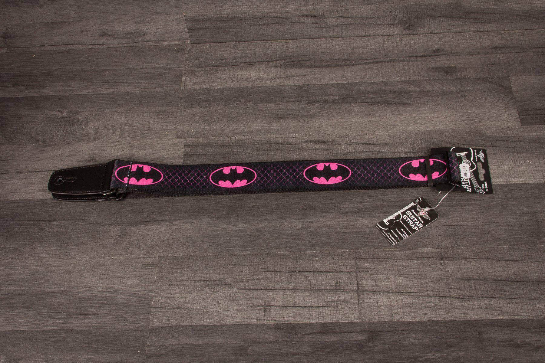 Buckle Down Batman Pink Logo Guitar Strap