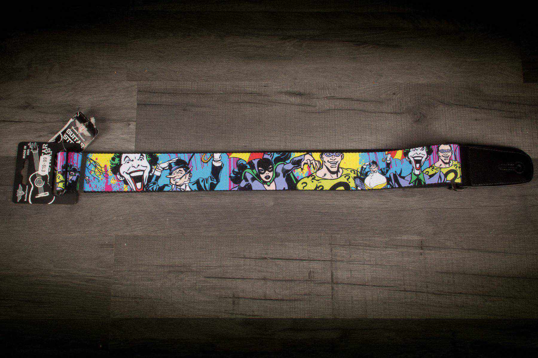 Buckle Down Justice League Villan Poses 2 Guitar Strap - MusicStreet
