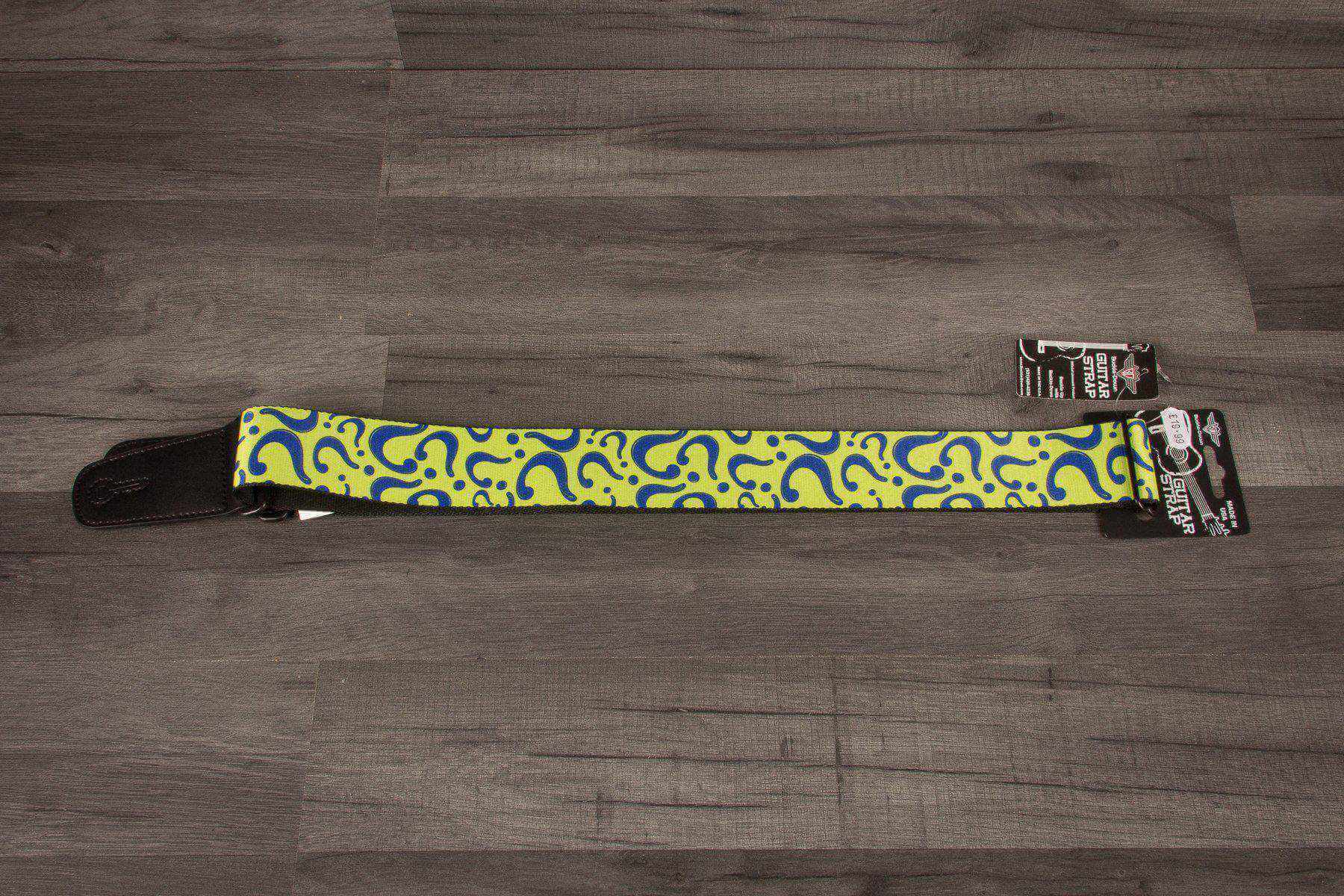 Buckle Down The Riddler Question Mark Guitar Strap - MusicStreet