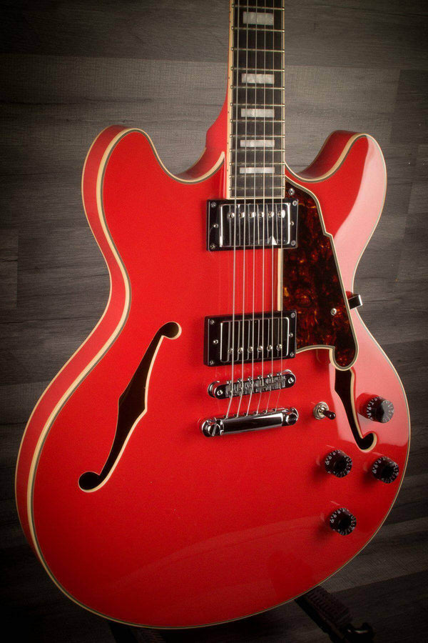 D'Angelico Electric Guitar D'Angelico Premier DC Stoptail - Fiesta Red
