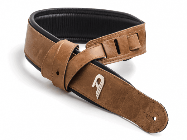 Duesenberg Accessories Duesenberg Custom Leather Padded Strap - Cognac on Black