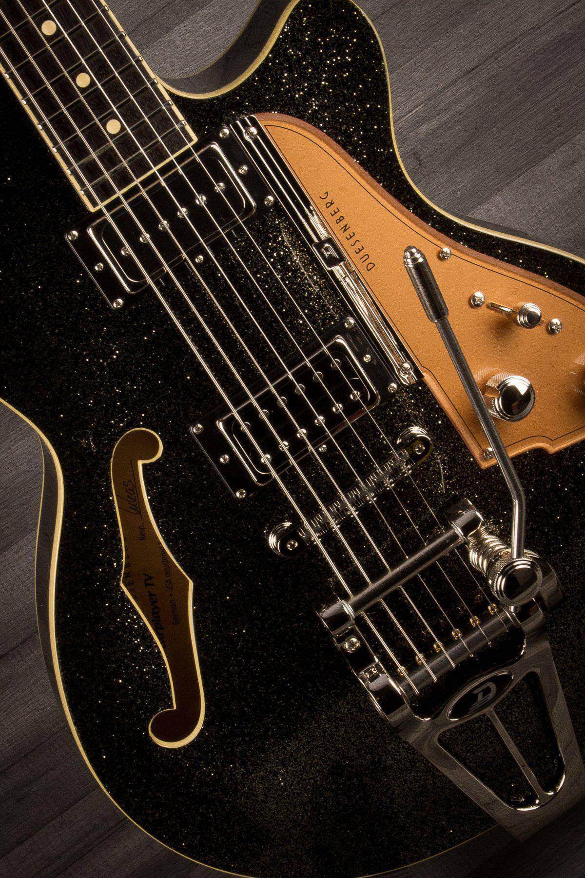 Duesenberg Starplayer TV Electric Guitar - Black Sparkle (With Hard Case)