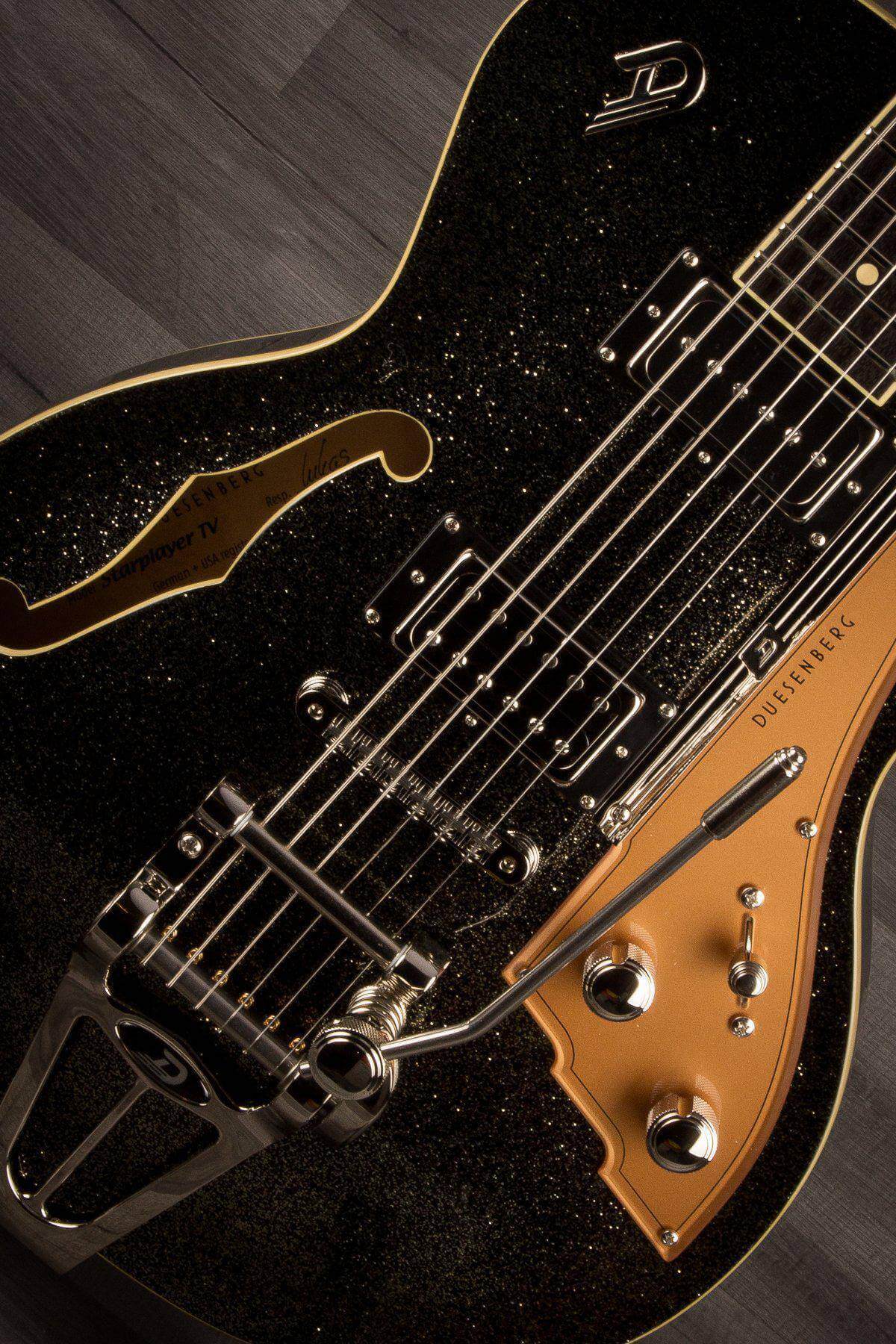 Duesenberg Starplayer TV Electric Guitar - Black Sparkle (With Hard Case)