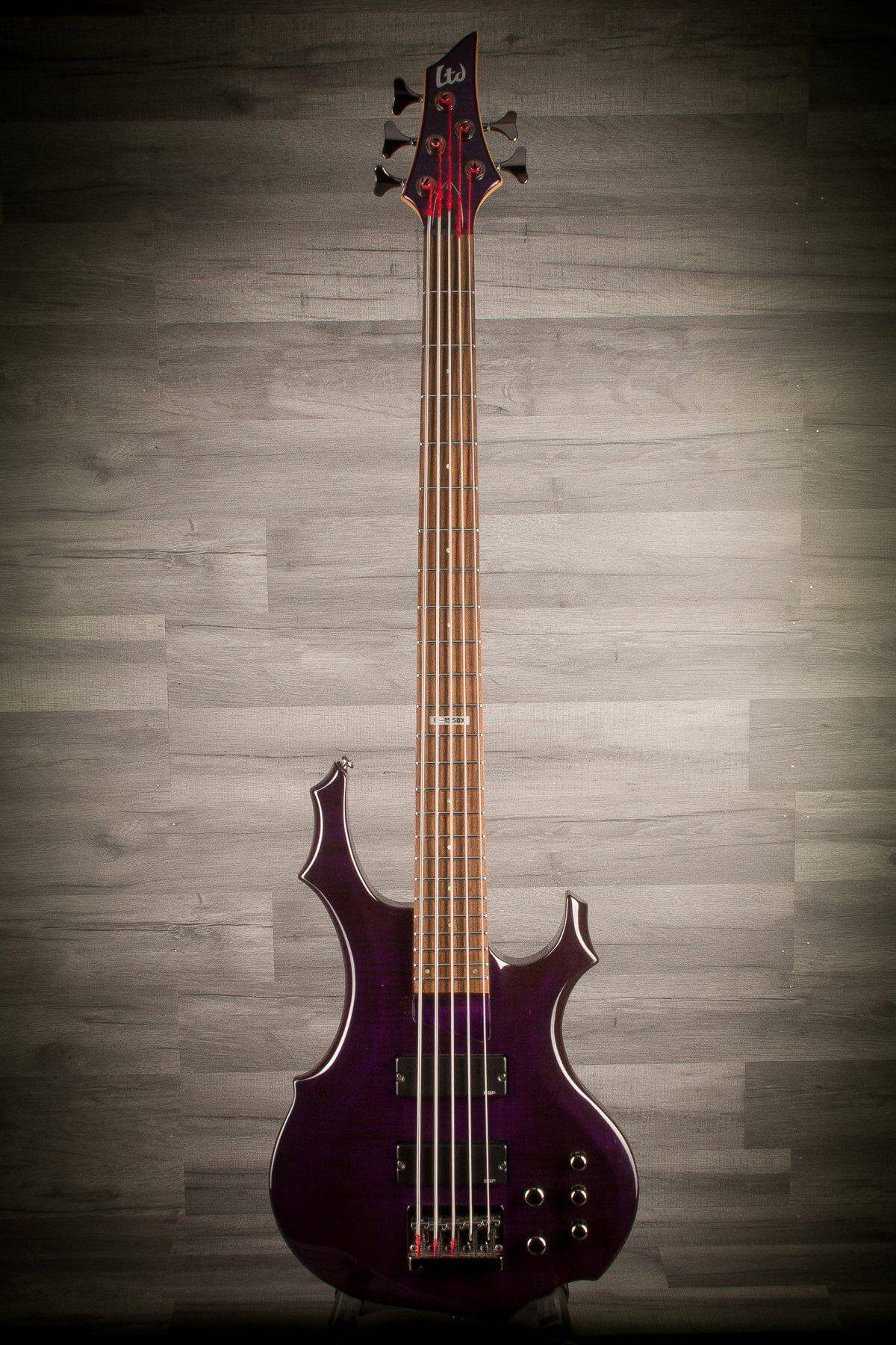 ESP Bass Guitar USED - ESP LTD F-155DX Dark See Thru Purple