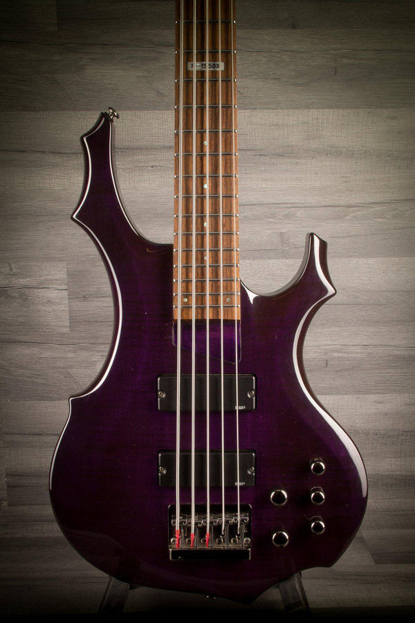 ESP Bass Guitar USED - ESP LTD F-155DX Dark See Thru Purple