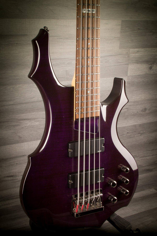 ESP Bass Guitar USED - ESP LTD F-155DX Dark See Thru Purple