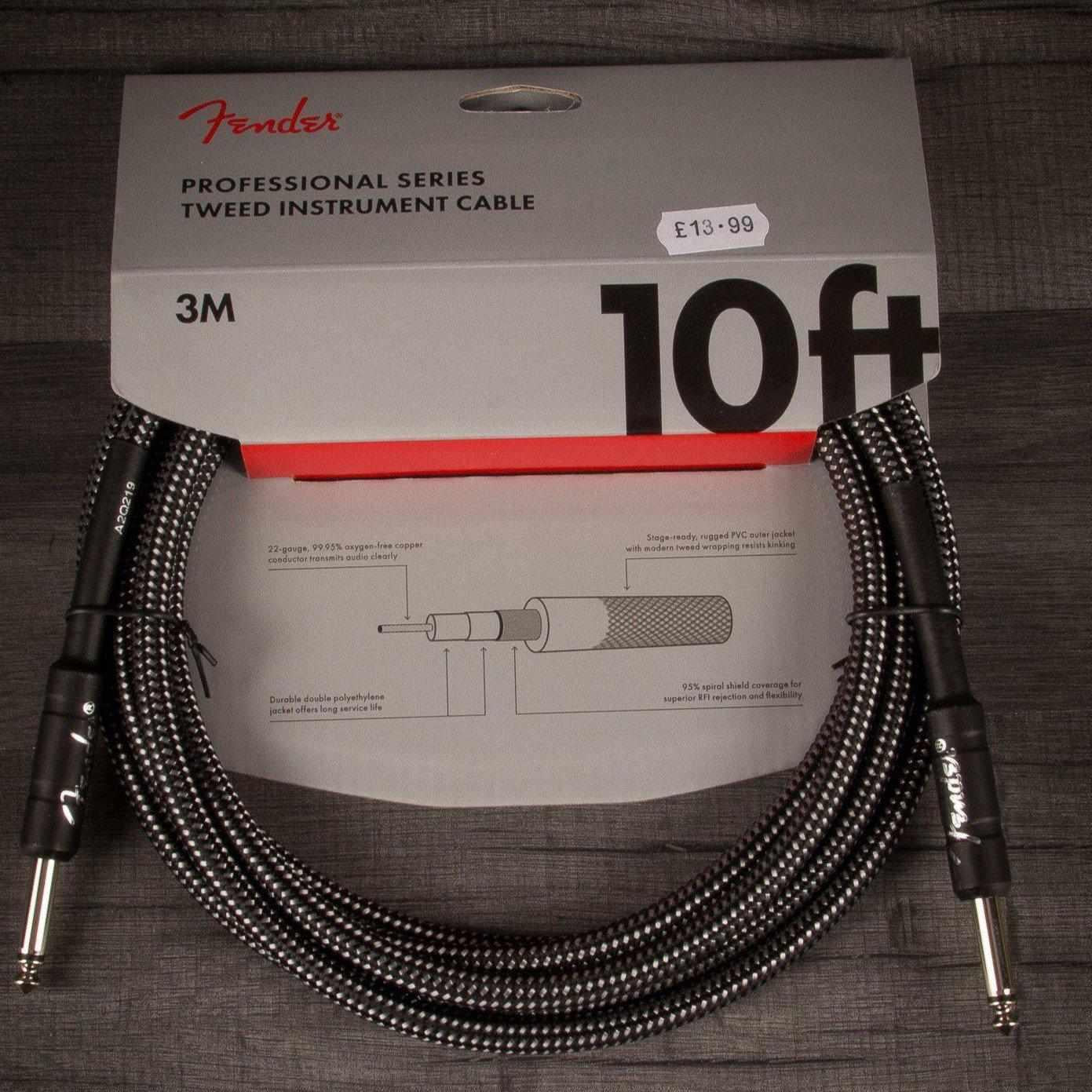 Fender Professional Series 10' Instrument Cable Tweed