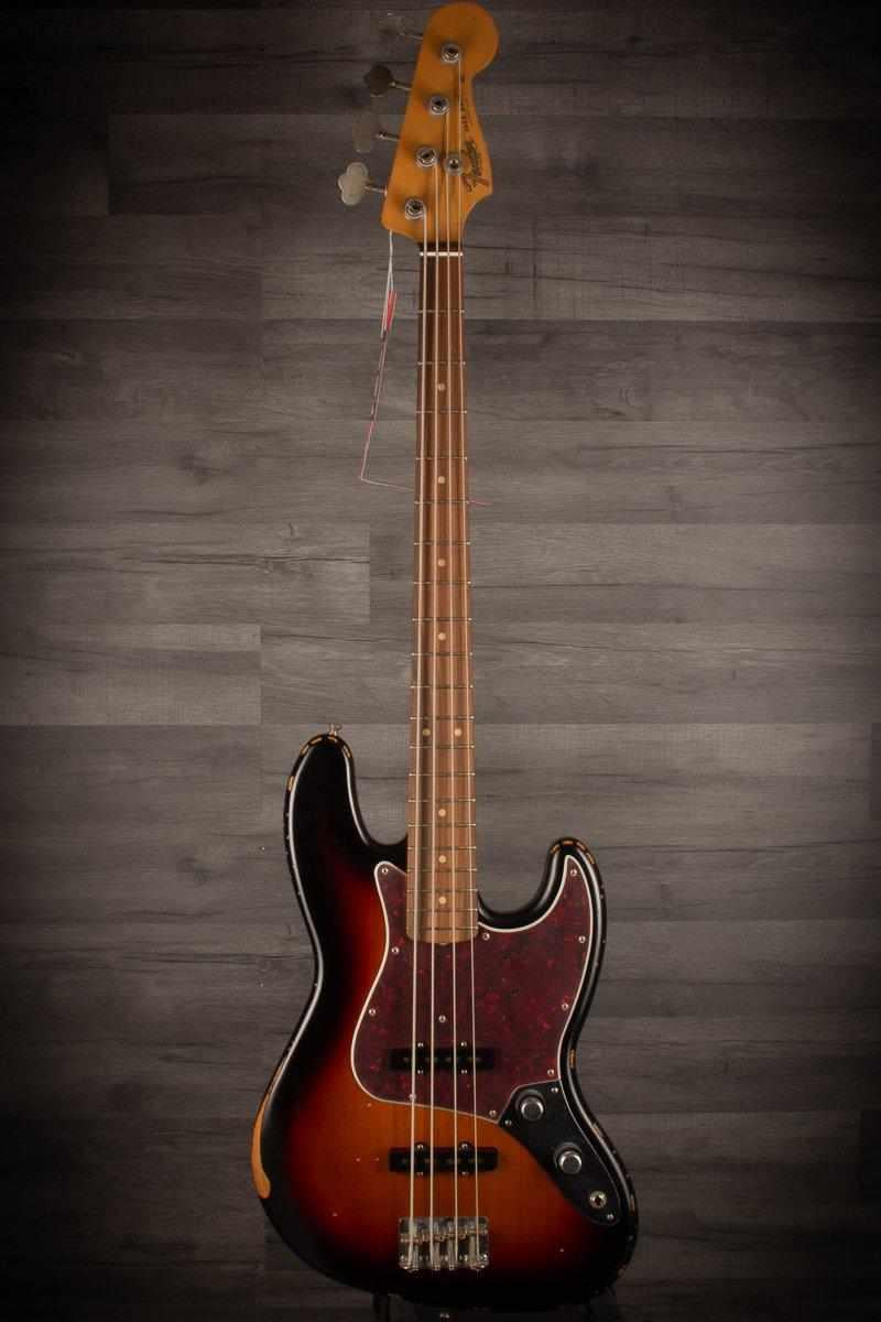 Fender 60th Anniversary Road Worn '60s Jazz Bass Guitar, 3-Tone Sunburst