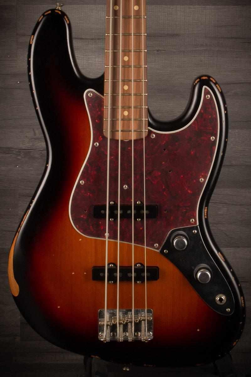 Fender 60th Anniversary Road Worn '60s Jazz Bass Guitar, 3-Tone Sunburst
