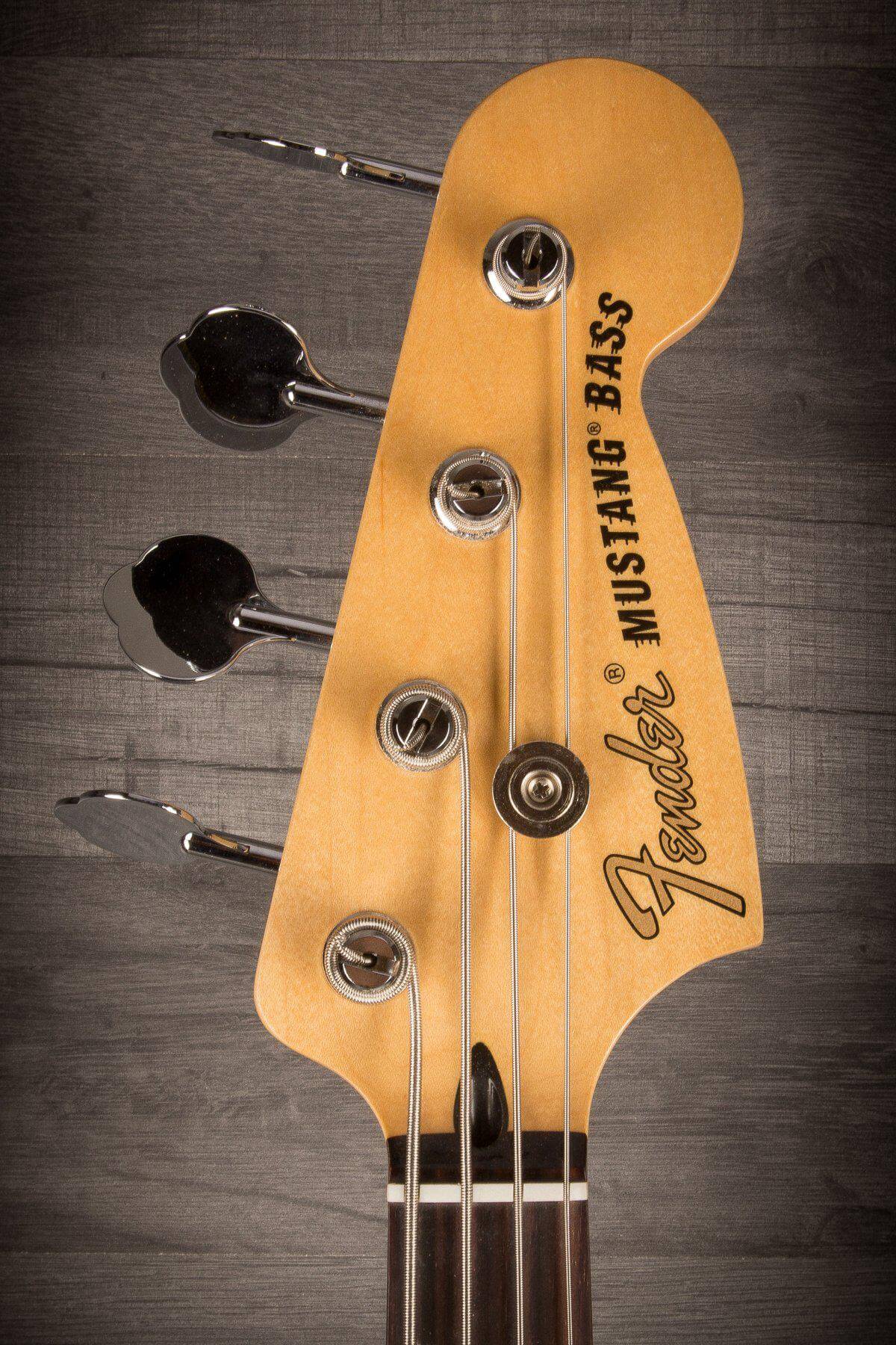USED - Fender Mustang Bass Guitar - Olympic White, Pau Ferro
